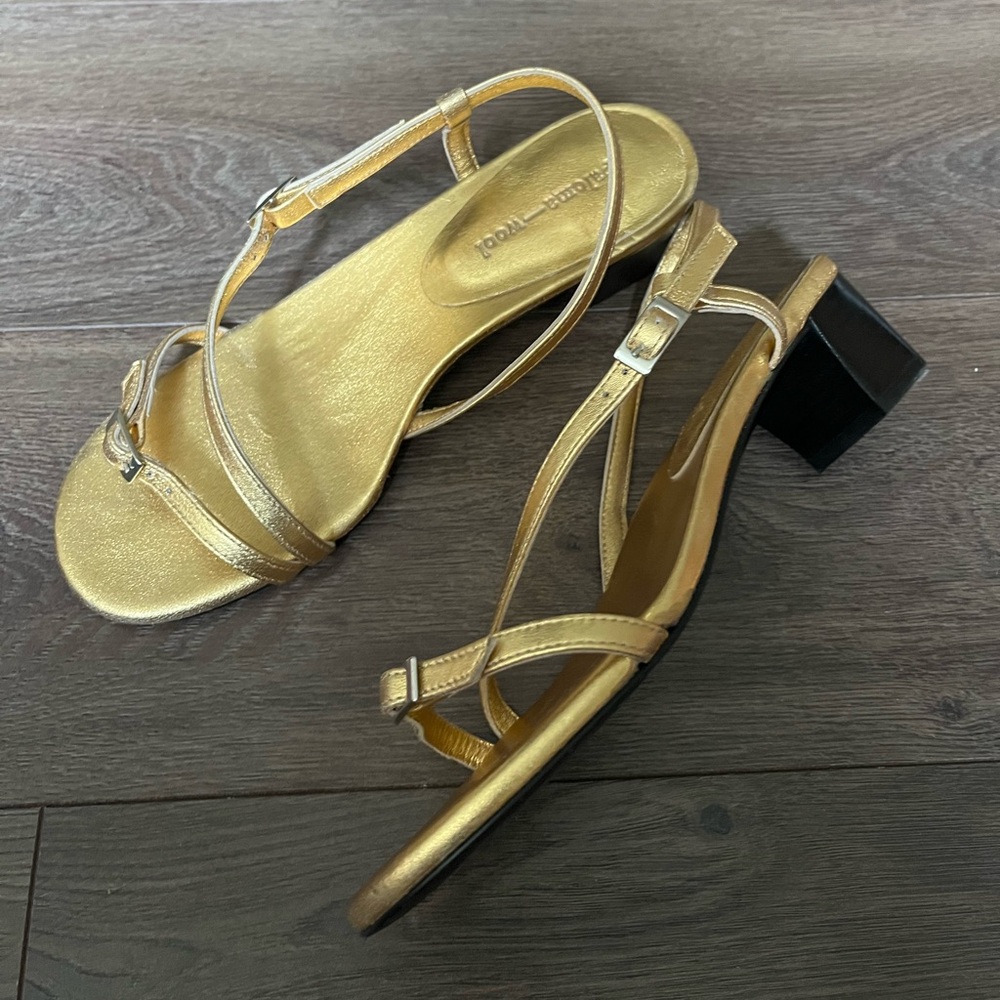 Paloma Wool gold strappy sandals